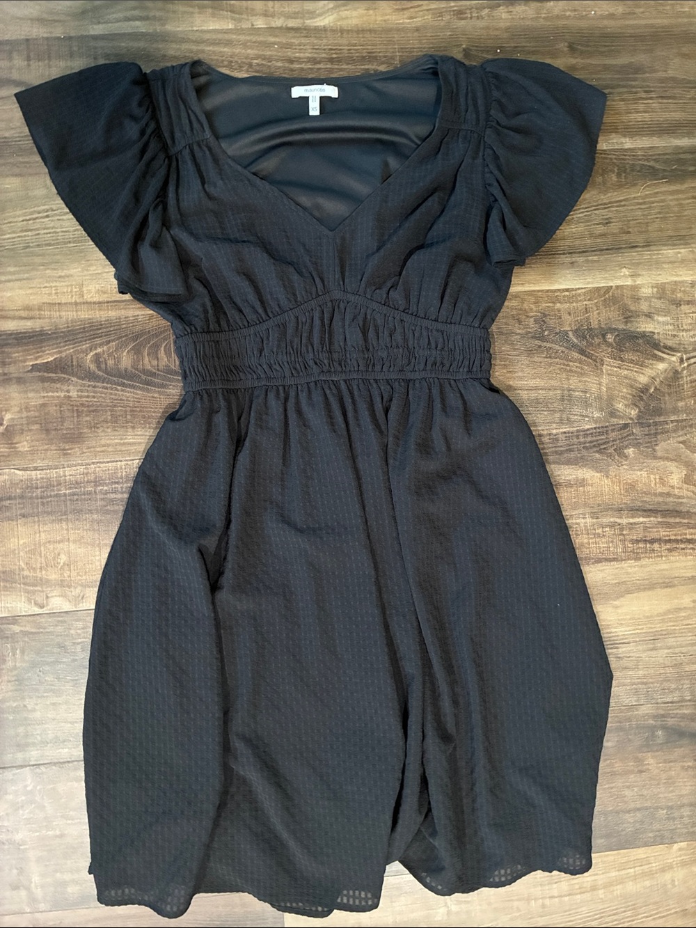 Maurices Black Flutter-Sleeve Mini Dress